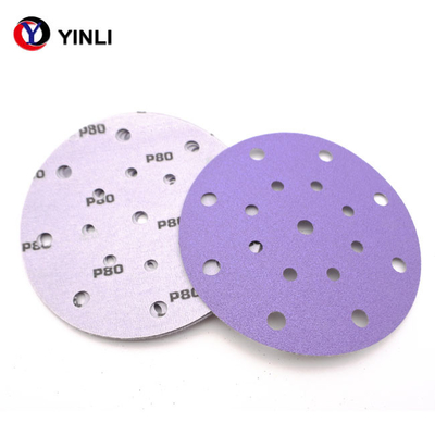 Discos de lixamento esparadrapos abrasivos cerâmicos 80 Grit Purple Coated de 5 polegadas